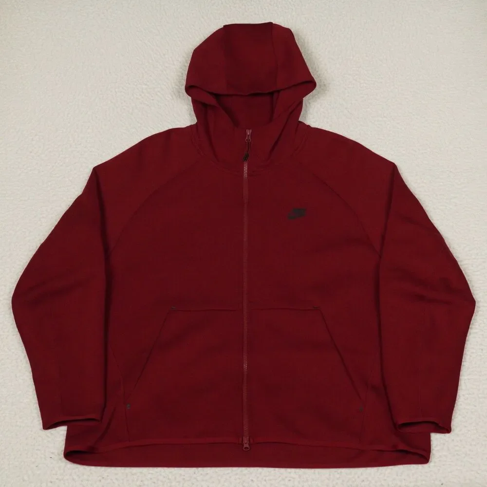 Nike Sportswear Tech Fleece Full-Zip Hoodie Mens XXL Team Red Maroon 928483-677